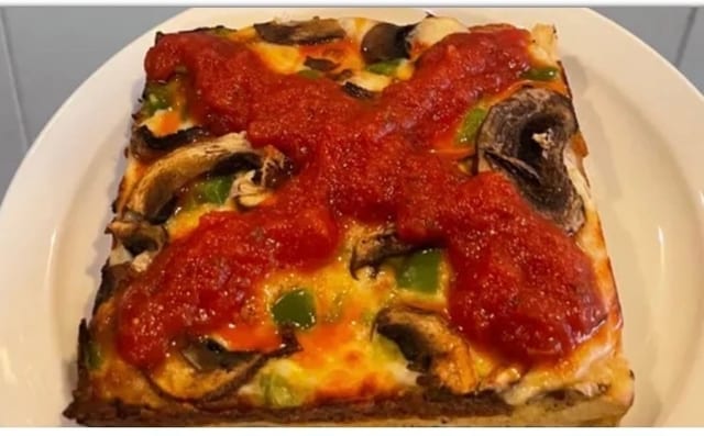 Detroit Deep Dish Pizza.