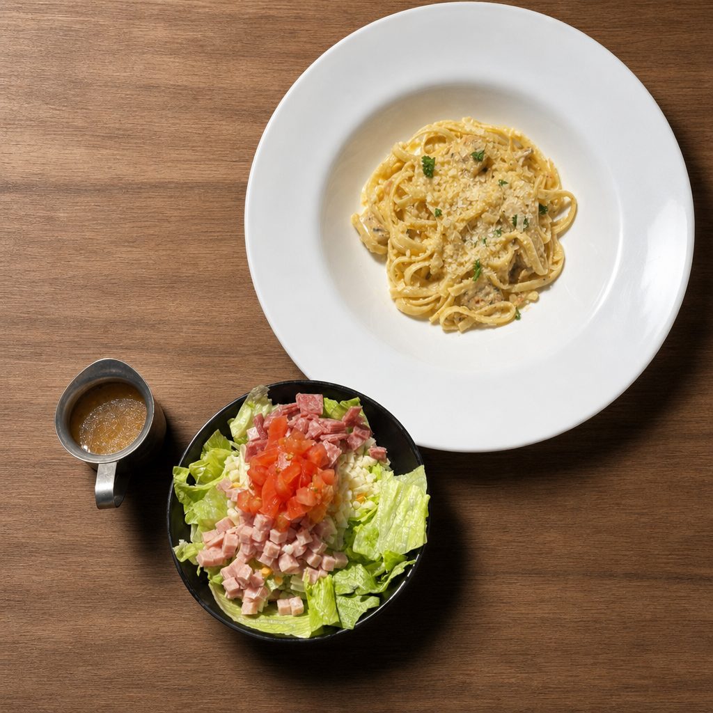 Fettuccine Alfredo Combo.